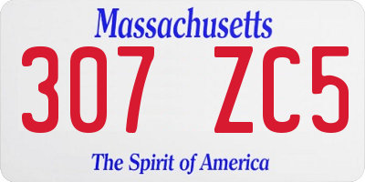 MA license plate 307ZC5