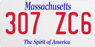 MA license plate 307ZC6