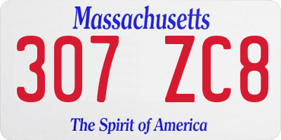 MA license plate 307ZC8