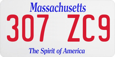 MA license plate 307ZC9