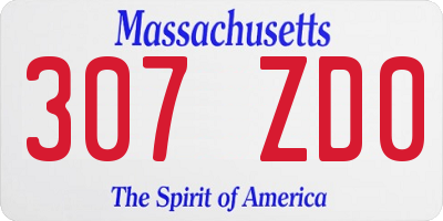 MA license plate 307ZD0