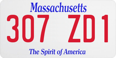 MA license plate 307ZD1