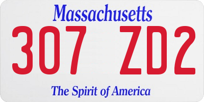 MA license plate 307ZD2