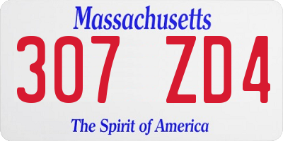 MA license plate 307ZD4