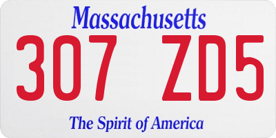 MA license plate 307ZD5