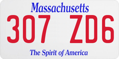 MA license plate 307ZD6