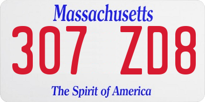 MA license plate 307ZD8