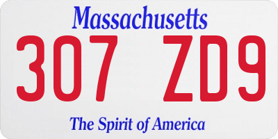 MA license plate 307ZD9