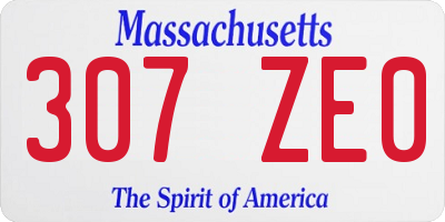 MA license plate 307ZE0