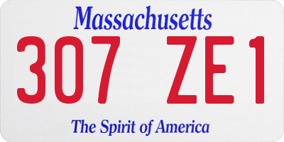 MA license plate 307ZE1