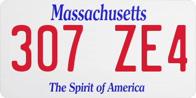 MA license plate 307ZE4
