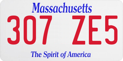 MA license plate 307ZE5