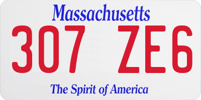 MA license plate 307ZE6