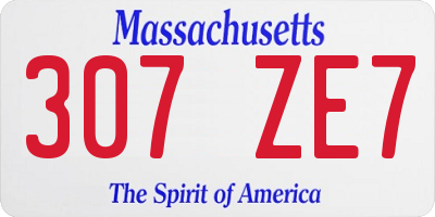 MA license plate 307ZE7