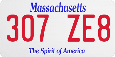 MA license plate 307ZE8