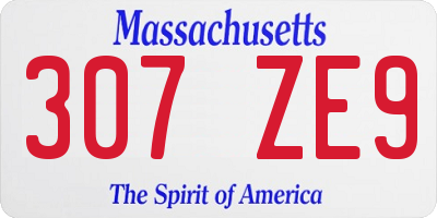 MA license plate 307ZE9