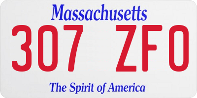 MA license plate 307ZF0