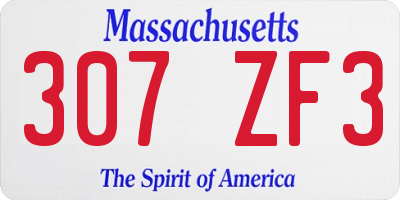 MA license plate 307ZF3