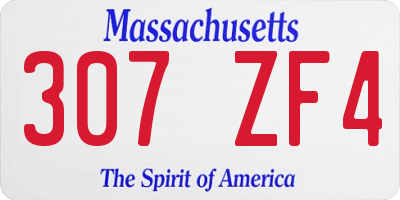 MA license plate 307ZF4