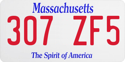 MA license plate 307ZF5