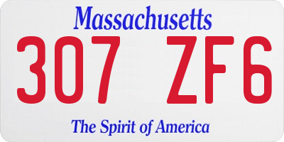 MA license plate 307ZF6