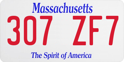 MA license plate 307ZF7
