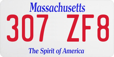 MA license plate 307ZF8