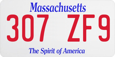MA license plate 307ZF9