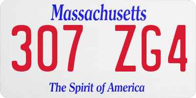 MA license plate 307ZG4