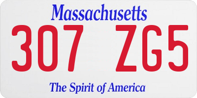 MA license plate 307ZG5