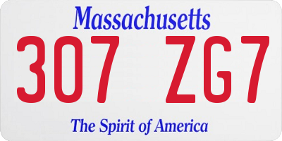 MA license plate 307ZG7