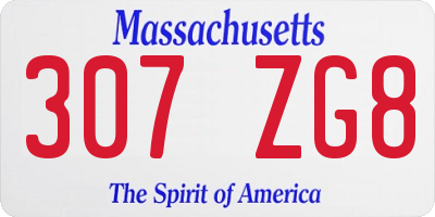MA license plate 307ZG8