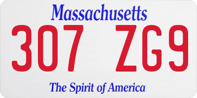 MA license plate 307ZG9