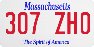 MA license plate 307ZH0
