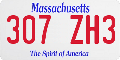 MA license plate 307ZH3