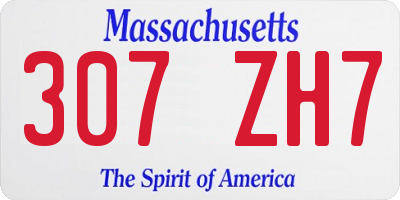 MA license plate 307ZH7