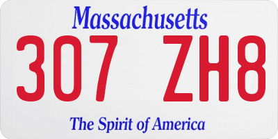 MA license plate 307ZH8