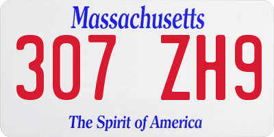 MA license plate 307ZH9