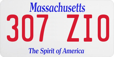 MA license plate 307ZI0