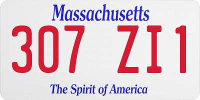MA license plate 307ZI1