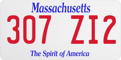 MA license plate 307ZI2