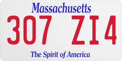 MA license plate 307ZI4