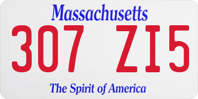 MA license plate 307ZI5