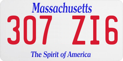 MA license plate 307ZI6
