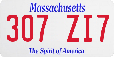 MA license plate 307ZI7