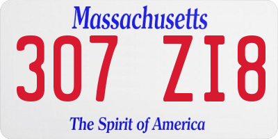 MA license plate 307ZI8