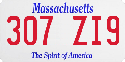 MA license plate 307ZI9
