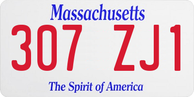 MA license plate 307ZJ1