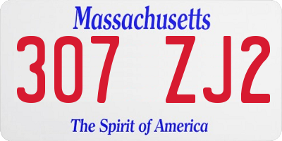 MA license plate 307ZJ2