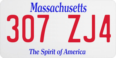 MA license plate 307ZJ4